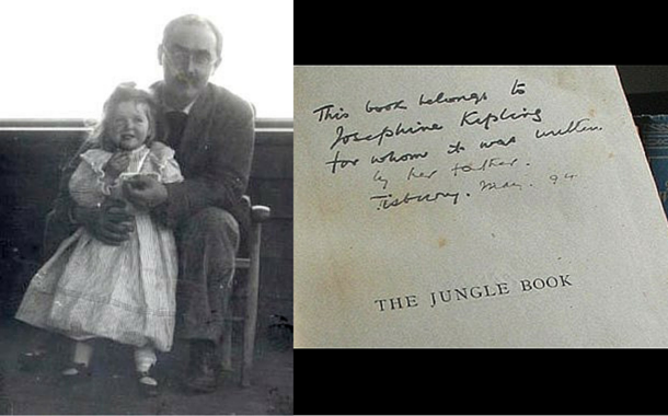 Jungle Book - Rudyard Kipling's first edition note to his daughter Josephine