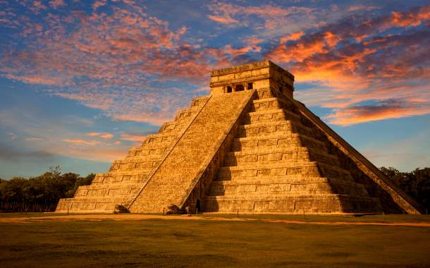 Mesoamerican step-pyramid, Mexico
