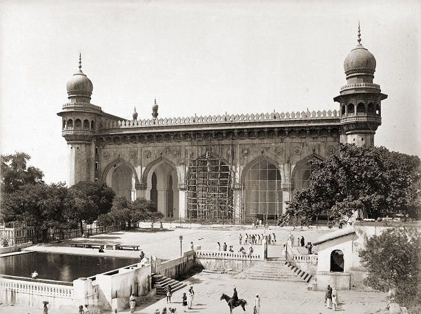 Old photo of Hyderabad's Mecca Masjid Old photo of Hyderabad's Mecca Masjid