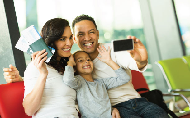 Selfie at airport lounge
