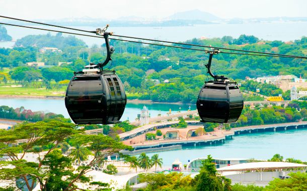 Cable car trip in Sentosa Island Singapore