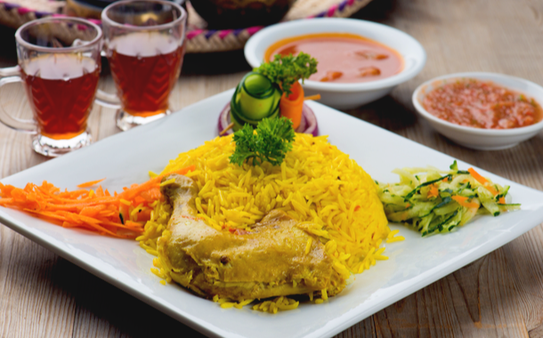 Chicken mandi traditional arab food