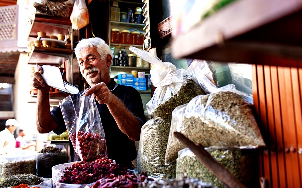 Man Selling Traditional Spices at Spice Souk In Dubai