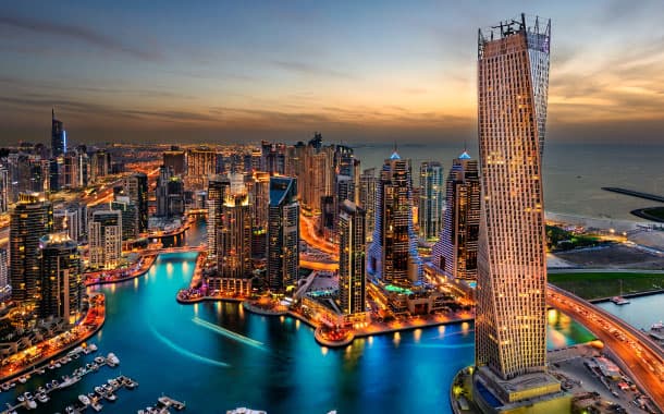 Aerial view of Dubai