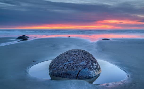 Dragon egg beach aka Koekohe Beach, New Zealand