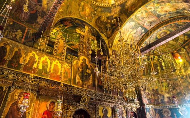 Interior of monastery, Meteora
