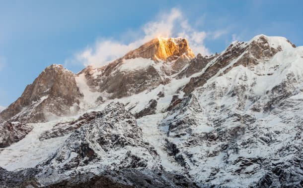 Kedarnath mountain at sunrise, Uttarakhand