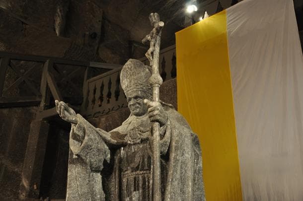 Salt sculpture of Pope John Paul II