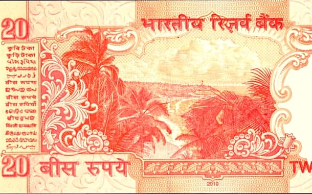 Andaman scenery on 20 Rupee note
