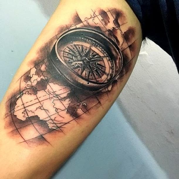 atlas and a compass