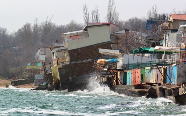 Coastal erosion, Odessa, Ukraine