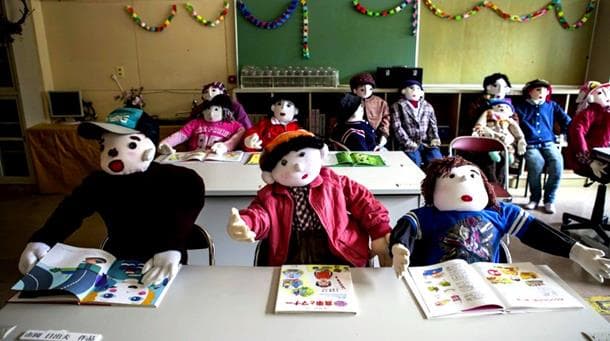 Dolls occupying the classroom
