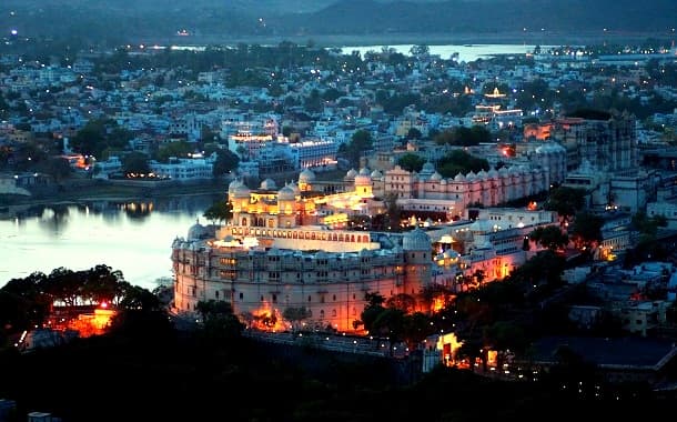 Evening view of City Palace, Udaipur