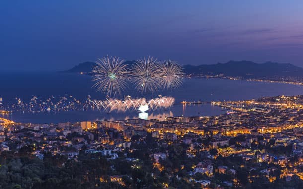 Firework in Cannes on French national day
