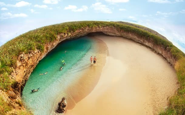 Hidden beach located in Marieta, Mexico