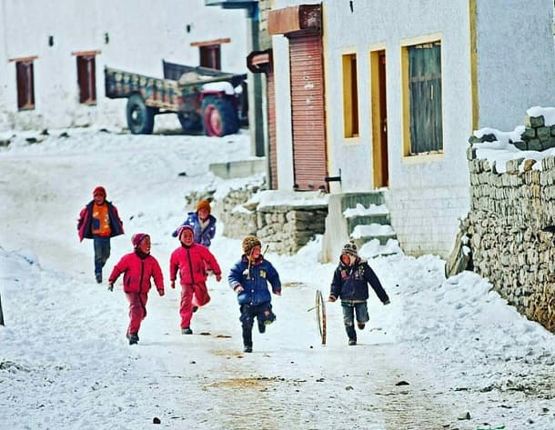 Kids playing, Ladakh