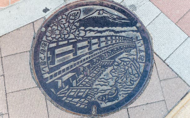Mount Fuji on Japanese manhole cover