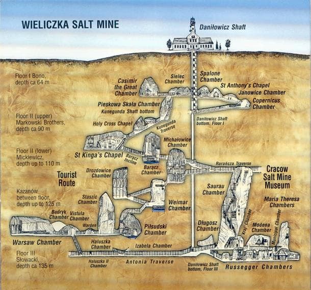 Underground salt mine map